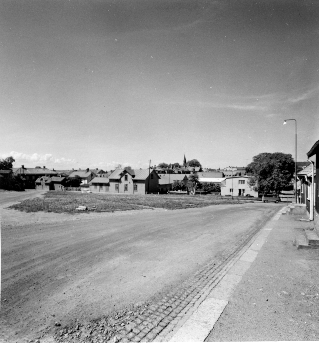 Hästbacken ner mot Östertullsgatan. Från NM:s byggnadsinventering 1957.