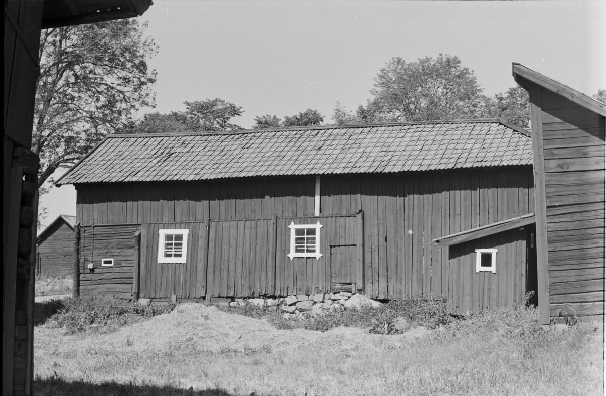 Stall, lider och vedbod, Ekeby 6:1, Ekeby by, (tomt 6), Vänge socken, Uppland 1975