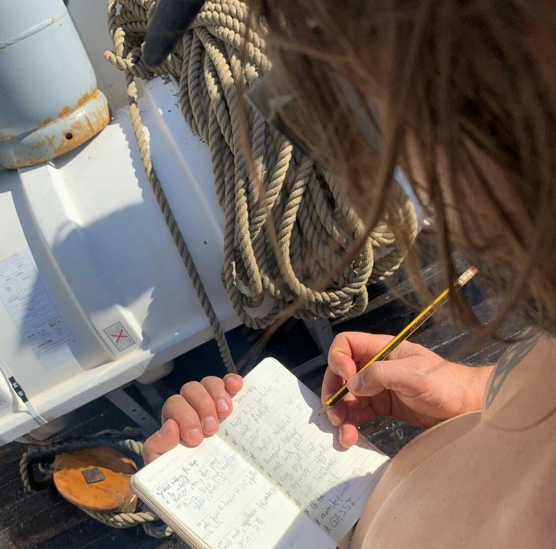 mann som skriver notater i en bok (Foto/Photo)