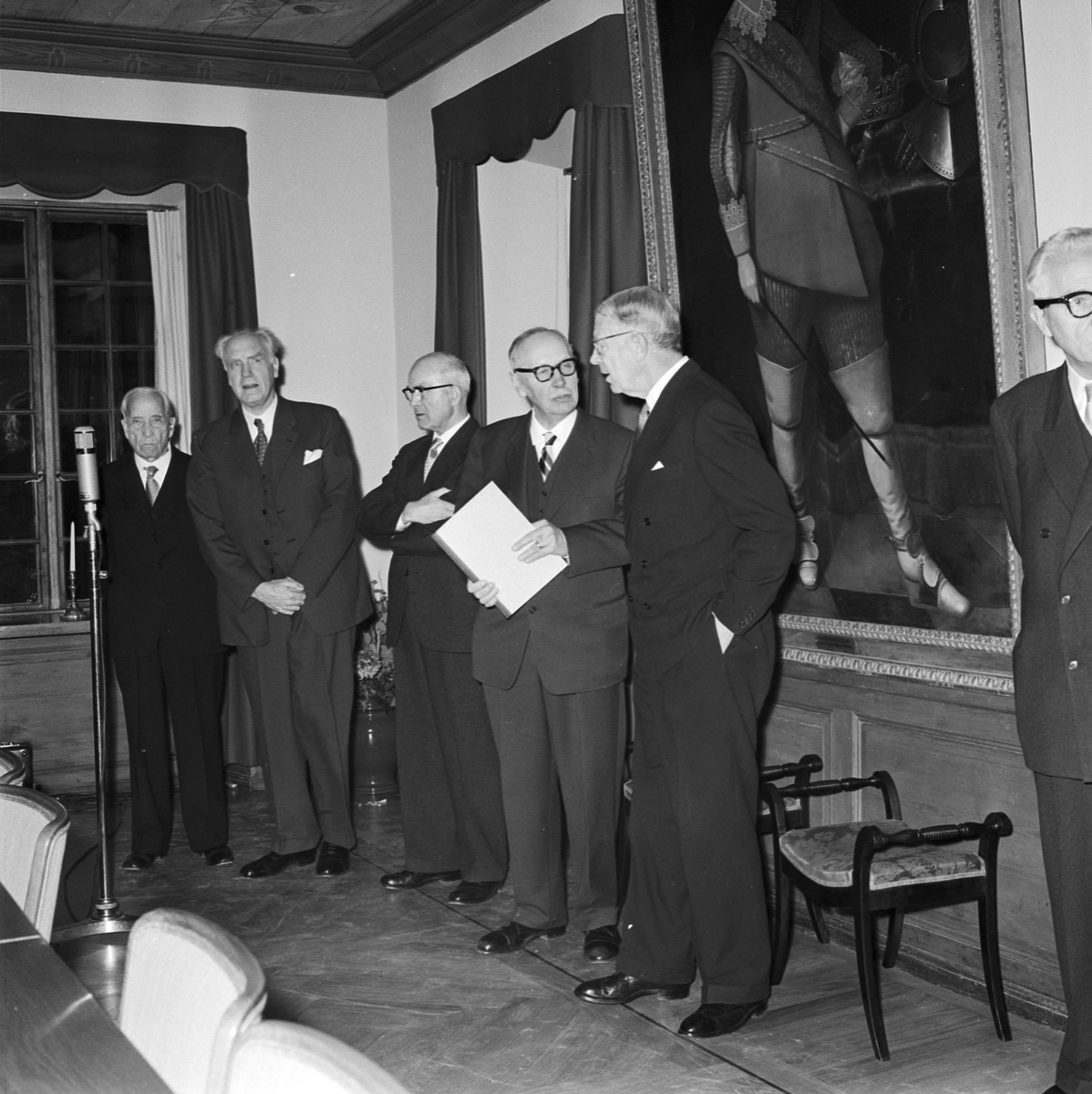 Gustav Adolfs Akademien, invigning av nya lokaler med kungen som hedersgäst, Uppsala 1958