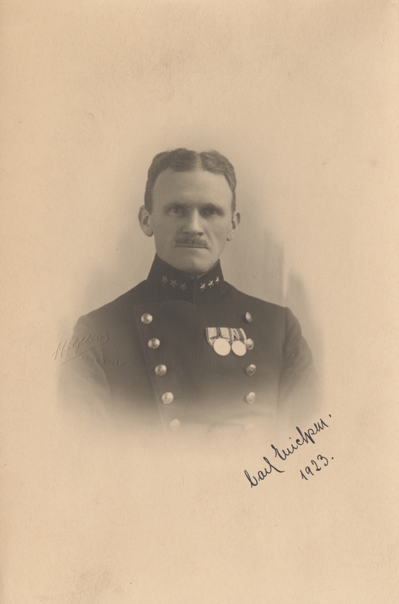 Porträtt av Carl Erichsen, officer i norska armén.