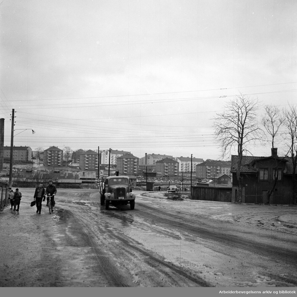Grenseveien / Økernveien. Februar 1957