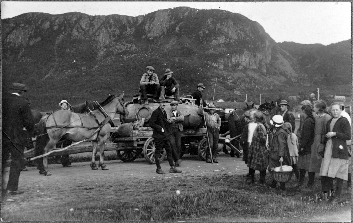 Transport av utstyr til kraftstasjonen i Eidsfossen, Hemne
