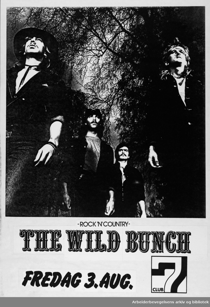 Club 7. Rock'n'country. The wild Bunch. August 1979.