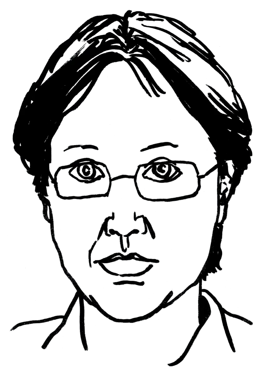 Drawing illustrating a woman.