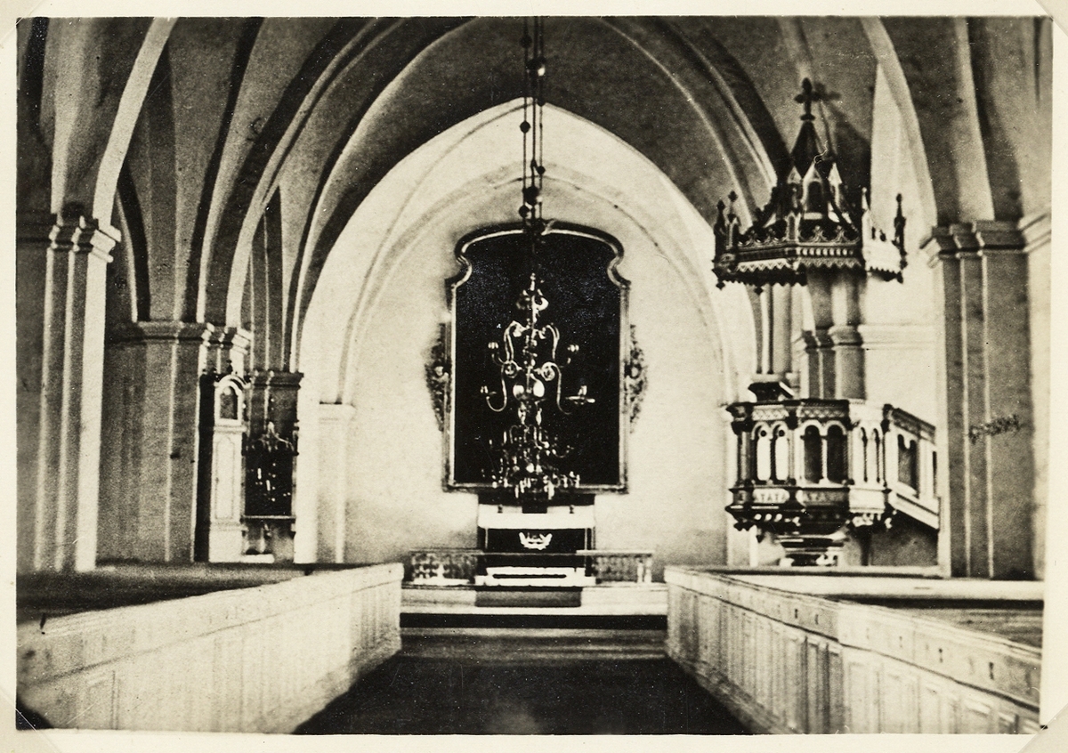 Växjö domkyrka, interiör, ca 1875.