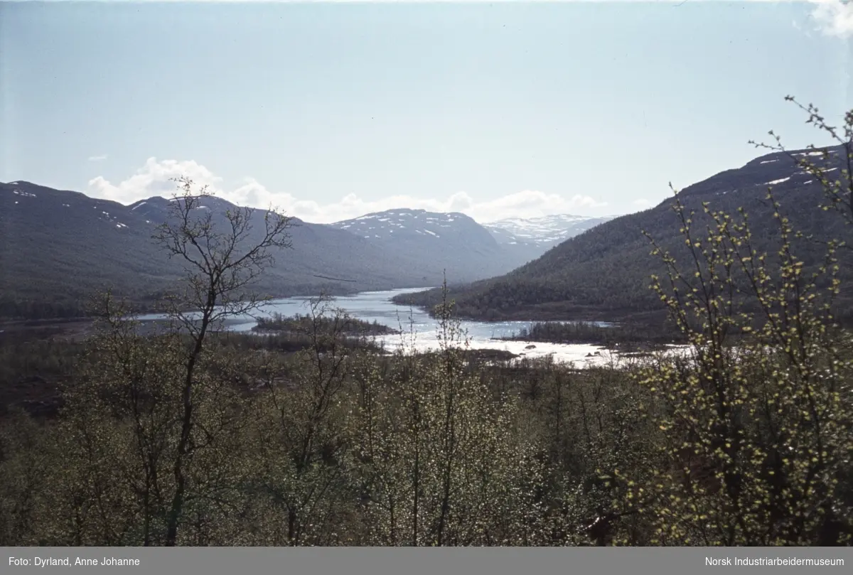 Utsikt over fjellandskap og innsjøen Møsvatn fra Argehovd på Møsstrond
