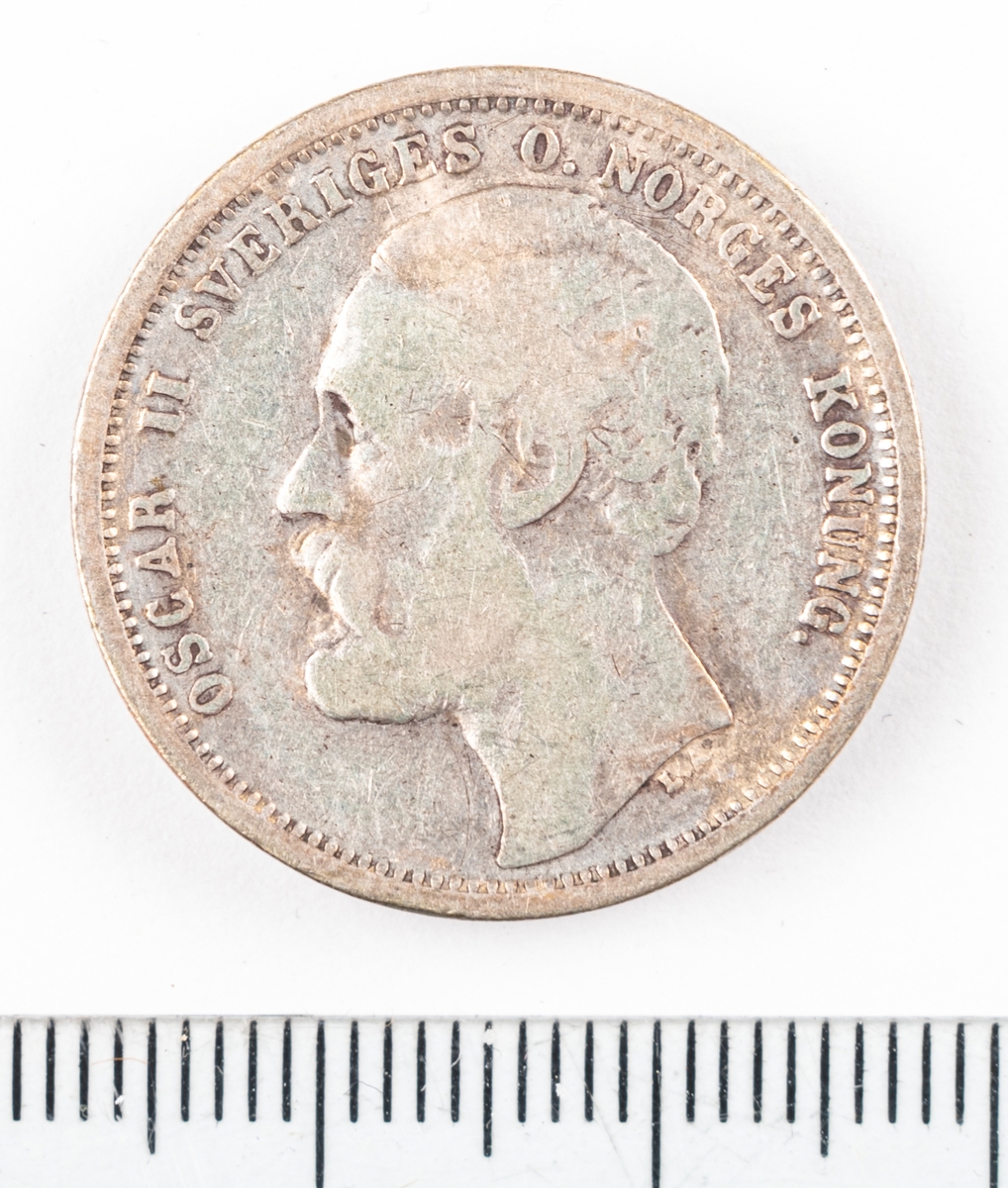 Mynt, Sverige, 1 krona, 1876.