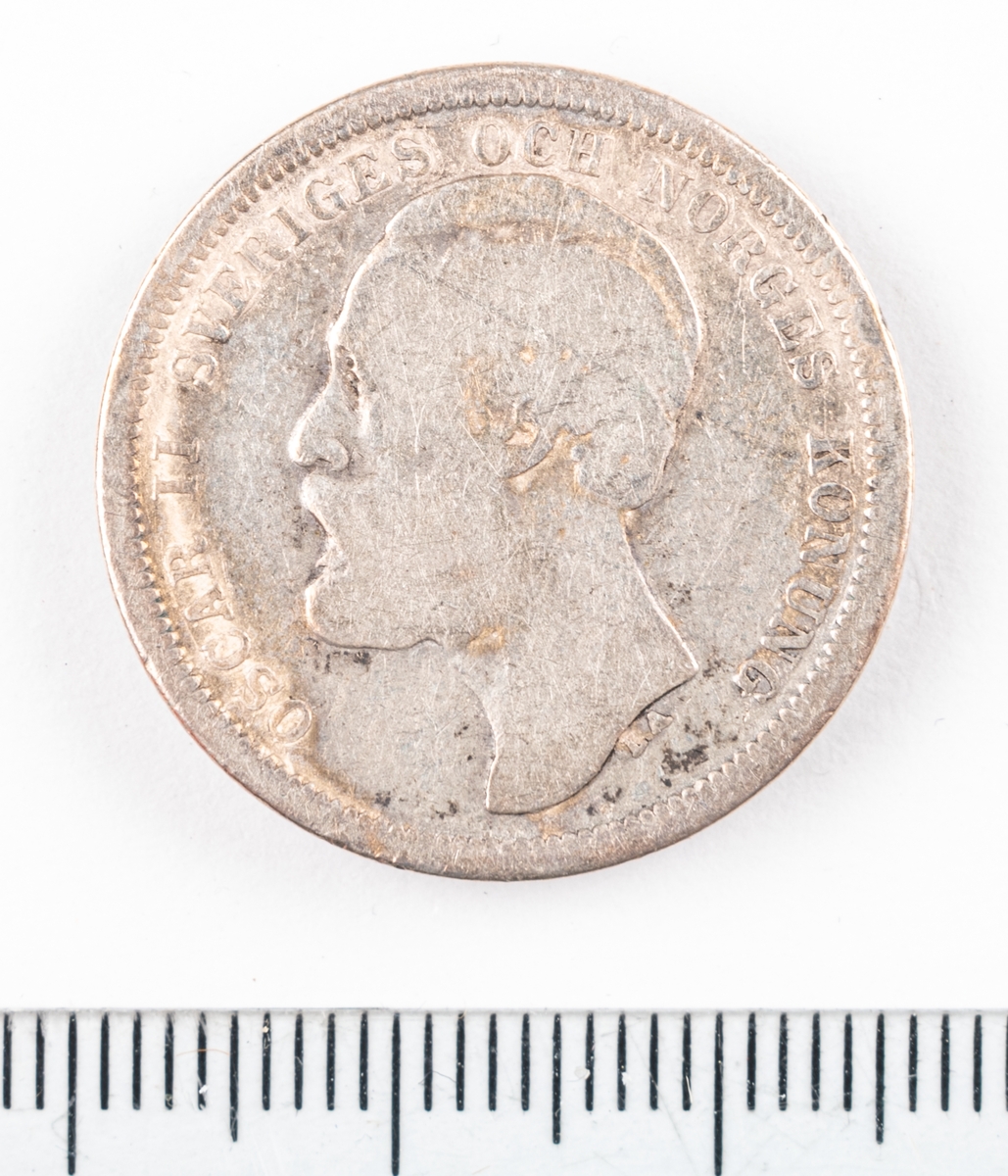 Mynt, Sverige, 1 krona, 1887.