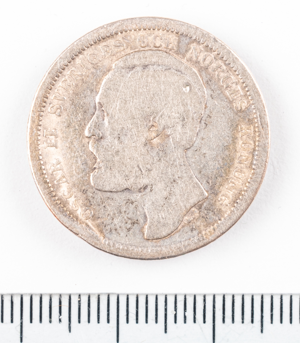 Mynt, Sverige, 1 krona, 1888.
