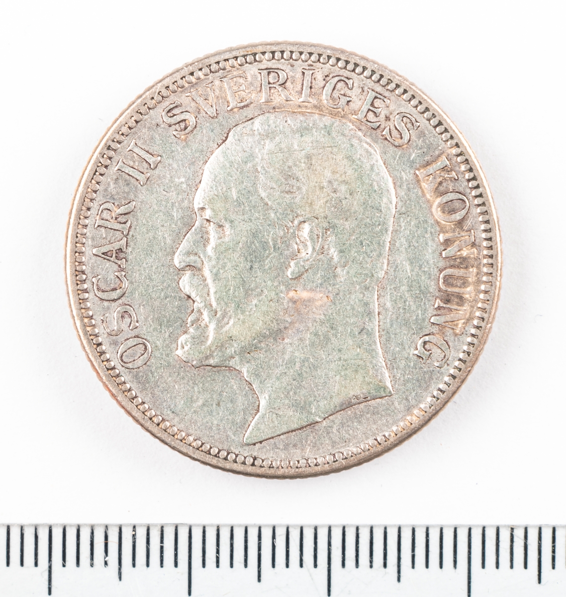 Mynt, Sverige, 2 kronor, 1907.