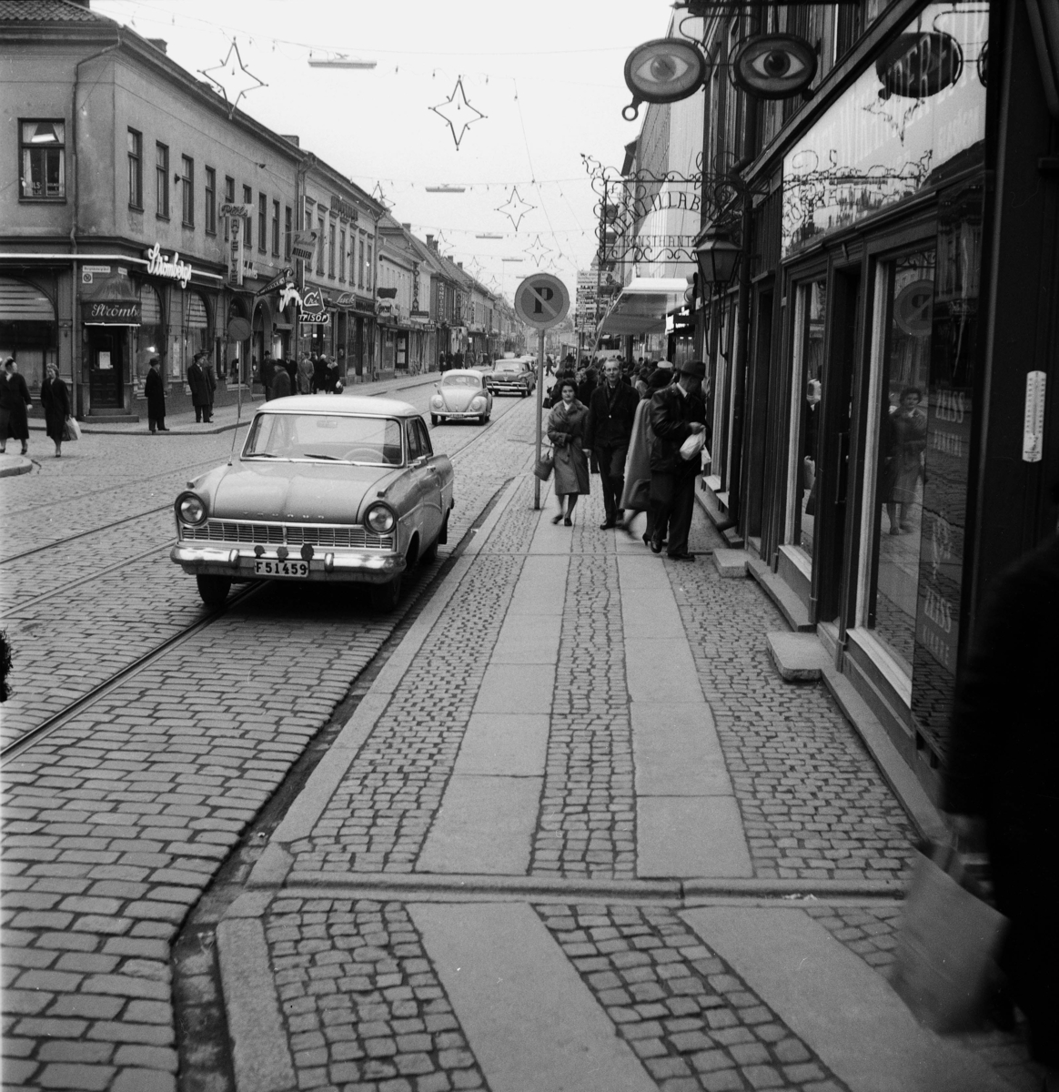 Vy över Östra Storgatan i Jönköping år 1959.