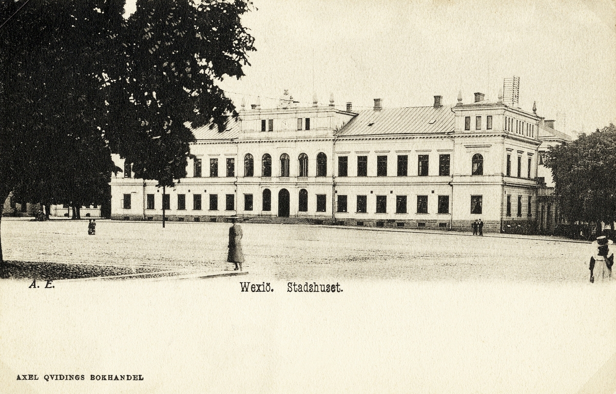 Stadshuset, Växjö, från Kungsgatan, ca 1900.