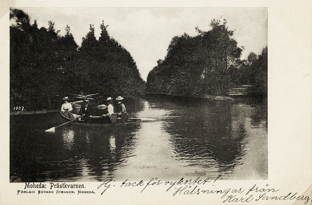 Dammen vid Prästkvarnen, Moheda, 1905.