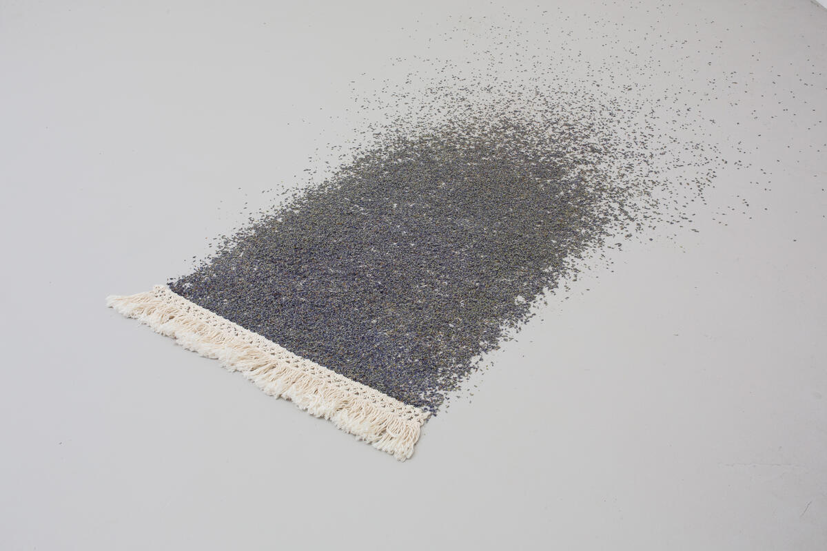 Anusheh Zia, "Lavender", 2021. Lavender and cotton tassel, variable dimensions. Courtesy the artist and indigo+madder, London (Foto/Photo)