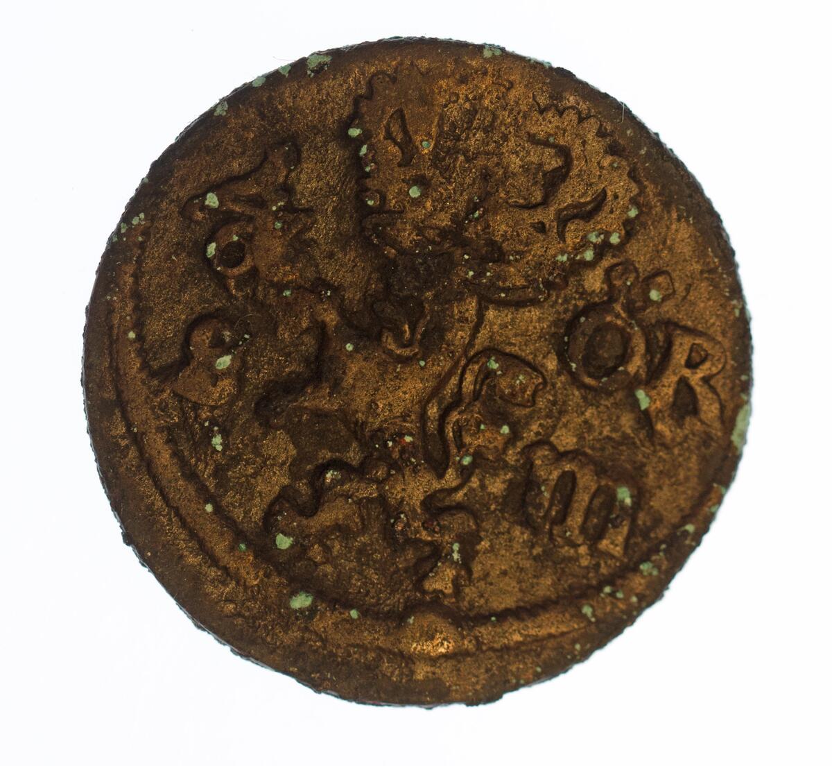 Mynt, 1/6 öre s.m. från Karl XI tid, 1666