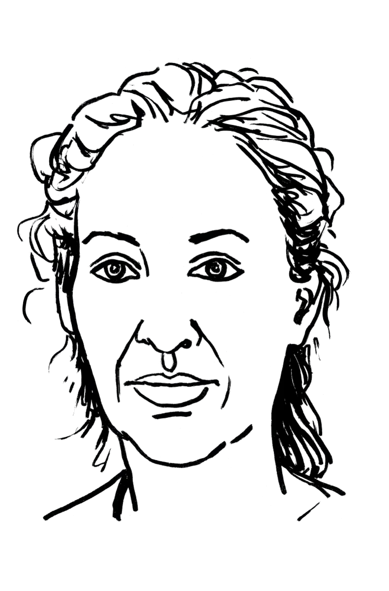 Drawing illustrating a woman.