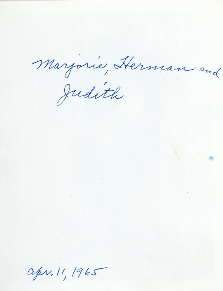 Herman og Marjorie med Judith, 11.4.1965.  Amerika