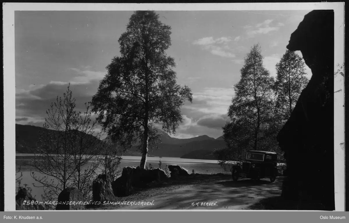 vei, stabbesteiner, bil, fjord