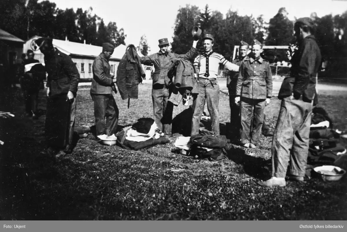 Arbeidstjeneste i Varteig 1941. Pussvisitasjon i første tropp.