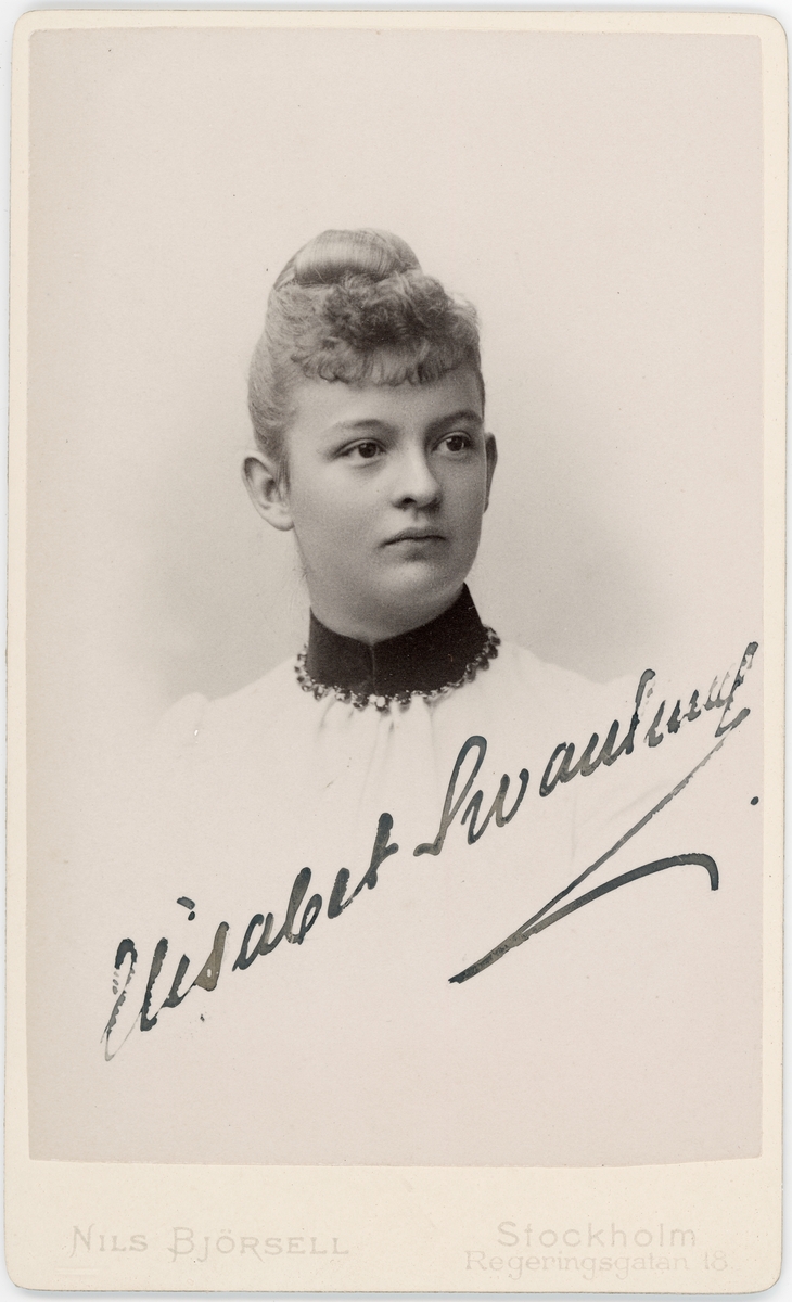 Kabinettsfotografi - Elisabet Swanlund, Stockholm 1890