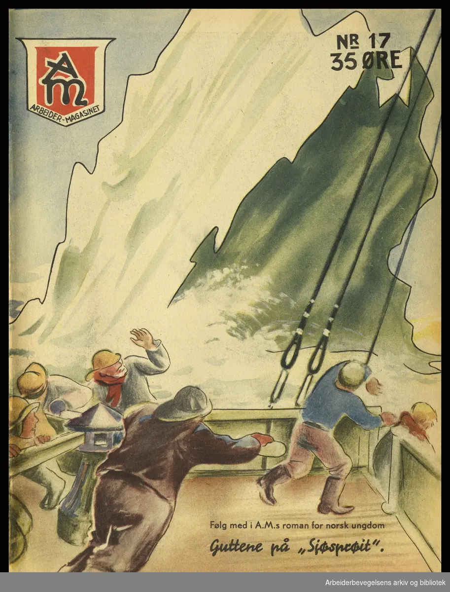Arbeidermagasinet - Magasinet for alle. Usignert forside. Nr. 17. 1935.