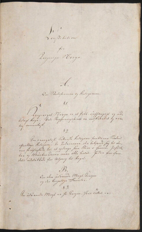 Her er originaldokumentet av Grunnloven fra 1814, og vi kan se paragraf 2 som ofte  blir omtalt som «Jødeparagrafen» (klikk i øverste høyre hjørne for å se et større bilde). (Foto/Photo)