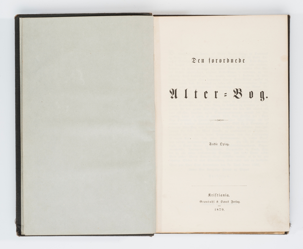Den forordnede Alter-Bog. Tredie Oplag. Kristiania, 1879.