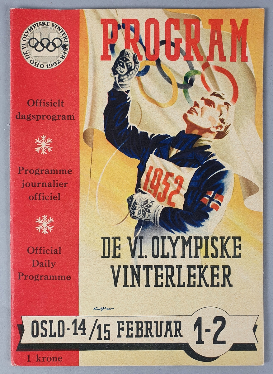 Program for øvelser under Vinter-OL i Oslo, den 14 og 15 februar 1952.