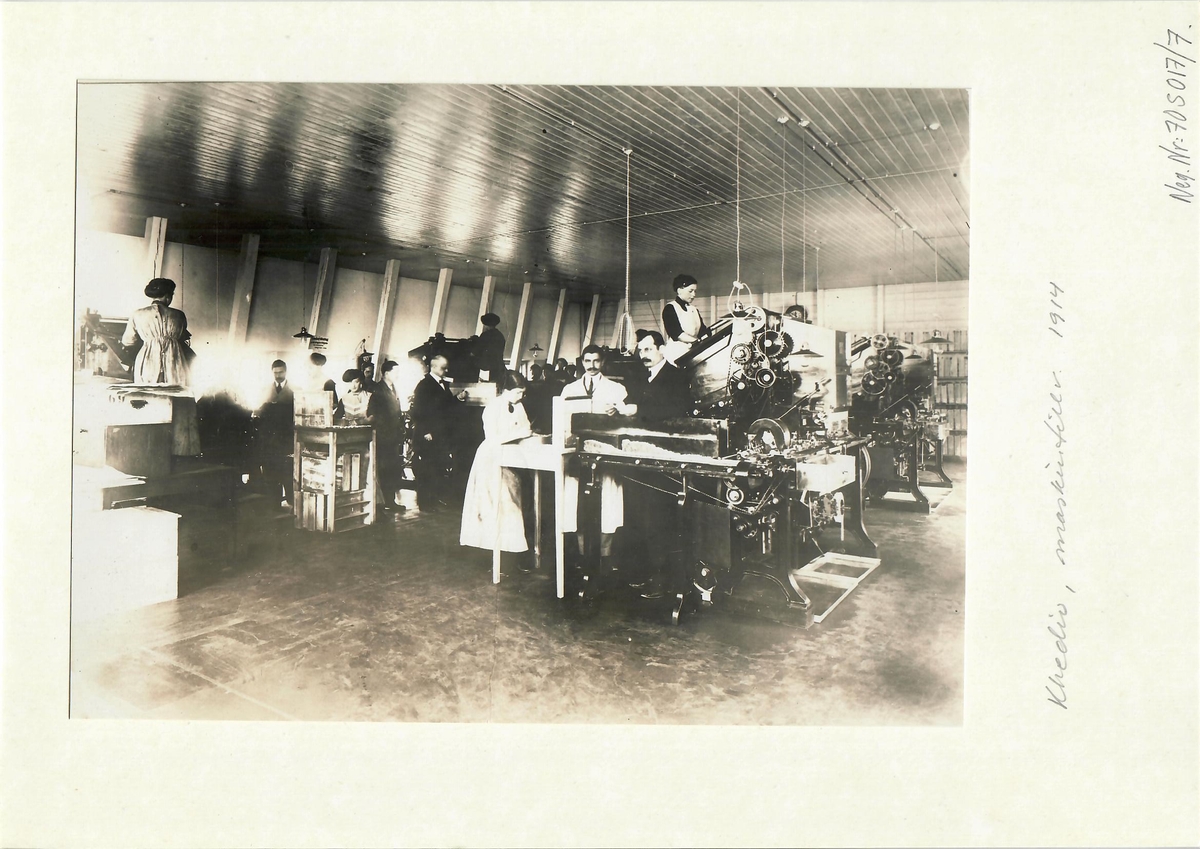 Interiörbild maskintillverkning, Khediv, 1914