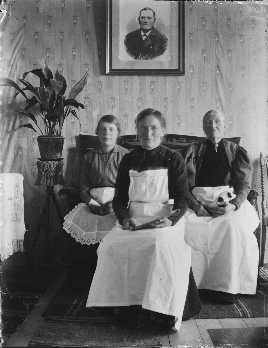 Tre kvinnor i hemmiljö