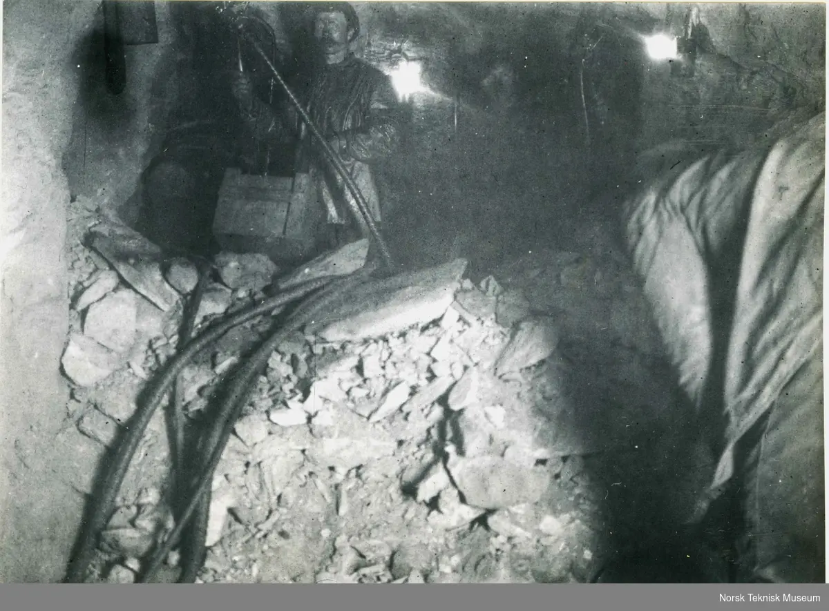 Tunnelarbeid i Glomfjord 1915