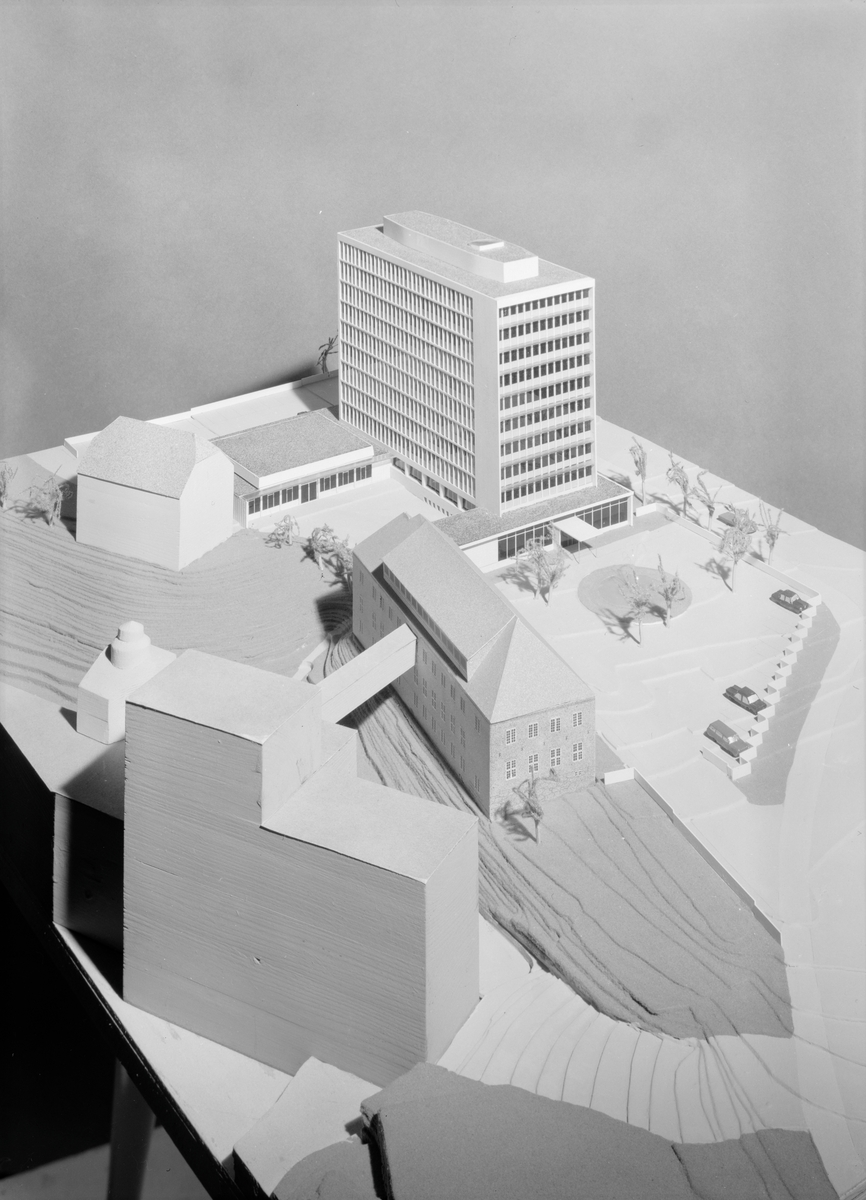 Modell av nybygg for Lilleborg fabrukker.