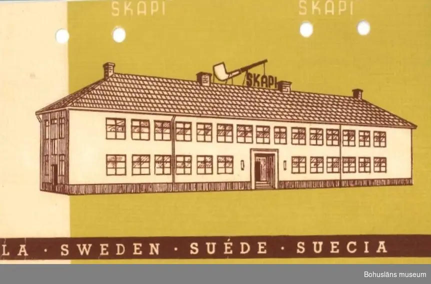 Skandinaviska Pipfabriken Uddevalla. Arkivet innehåller diverse anteckningsböcker, ritningar, priskalkylator tidningsurklipp m.m.
