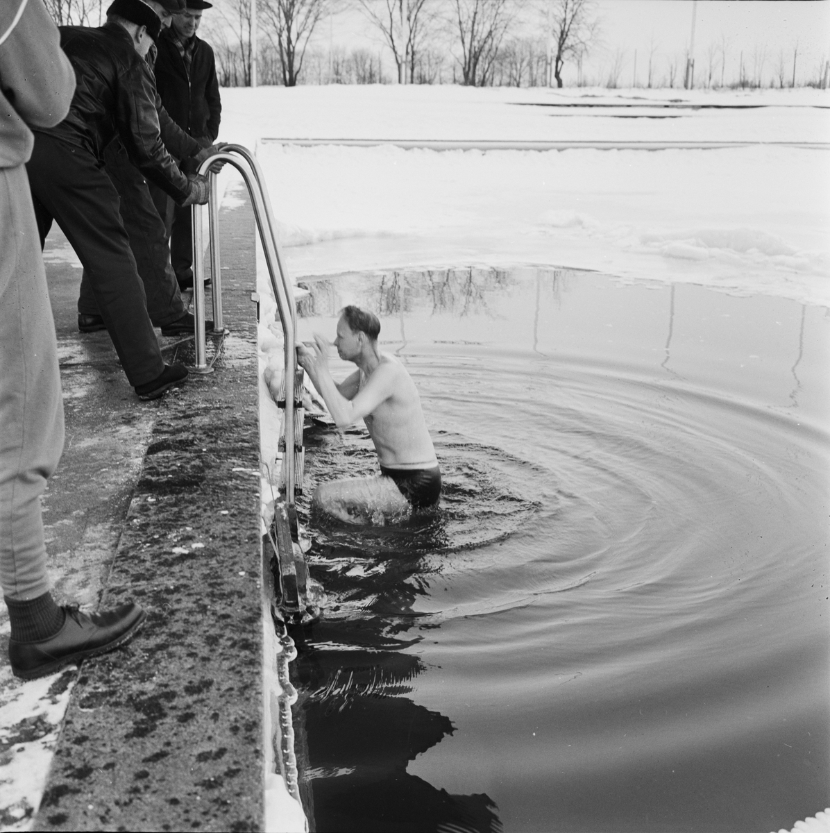 Vinterbadare, Fyrisbadet, Uppsala 1962