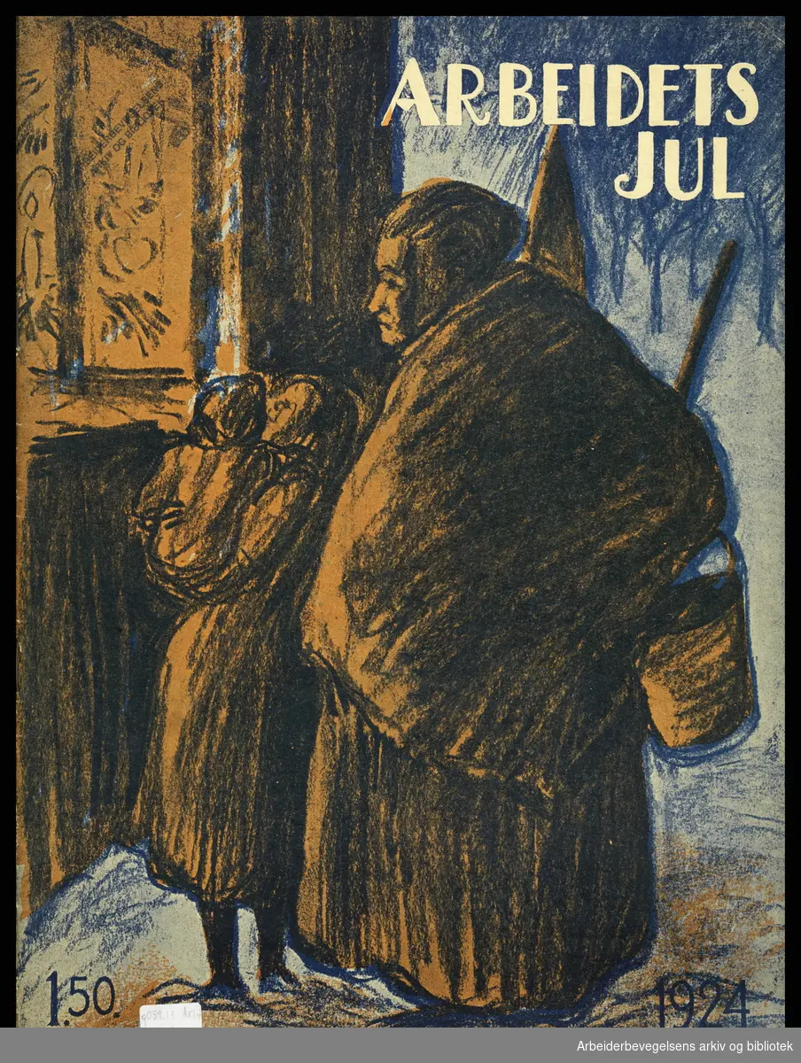 Arbeidets jul 1924. Forside. Redigert av Håkon Meyer. Usignert illustrasjon.