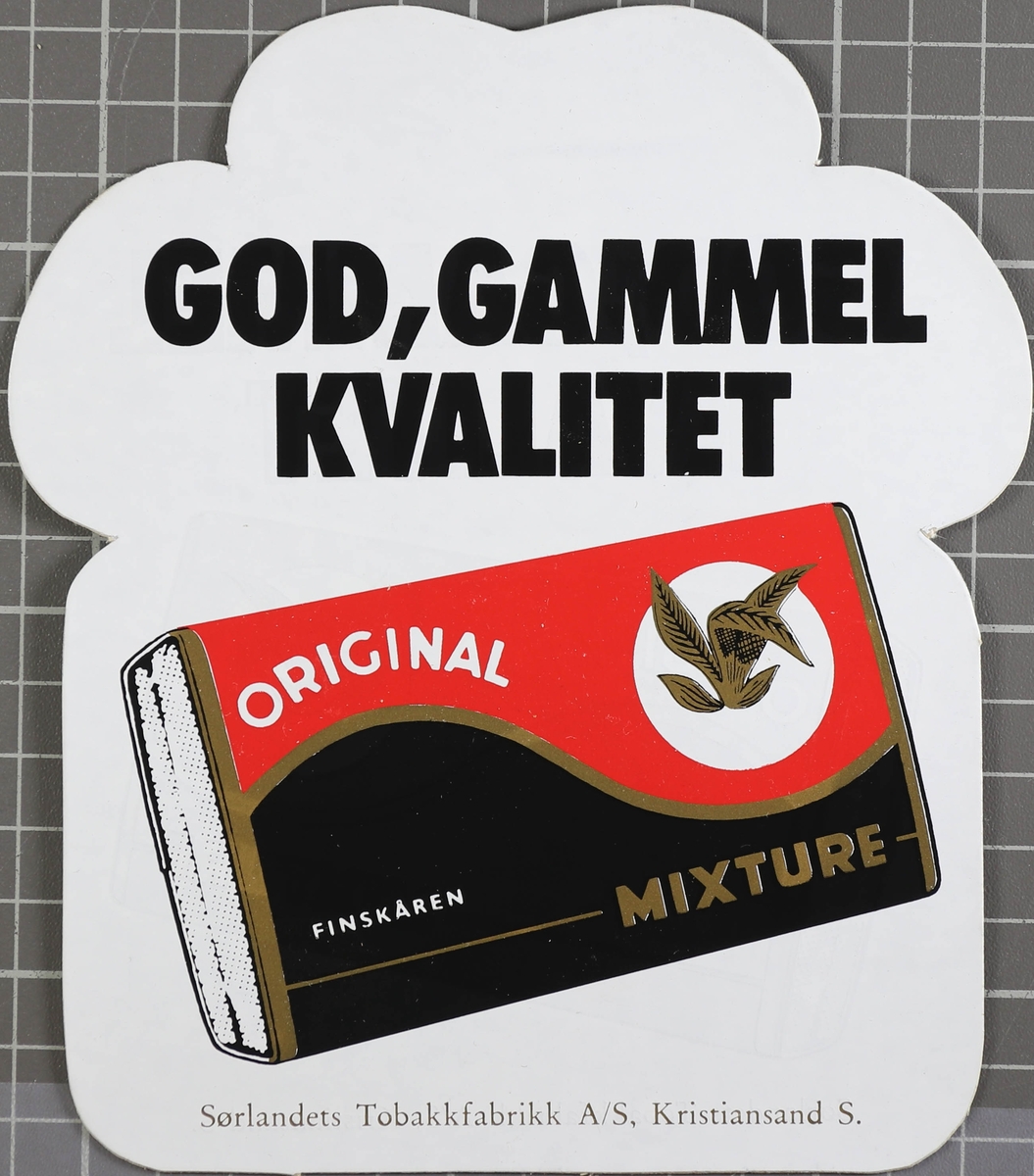 En pakke Original Mixture, over står teksten "God, gammel kvalitet"