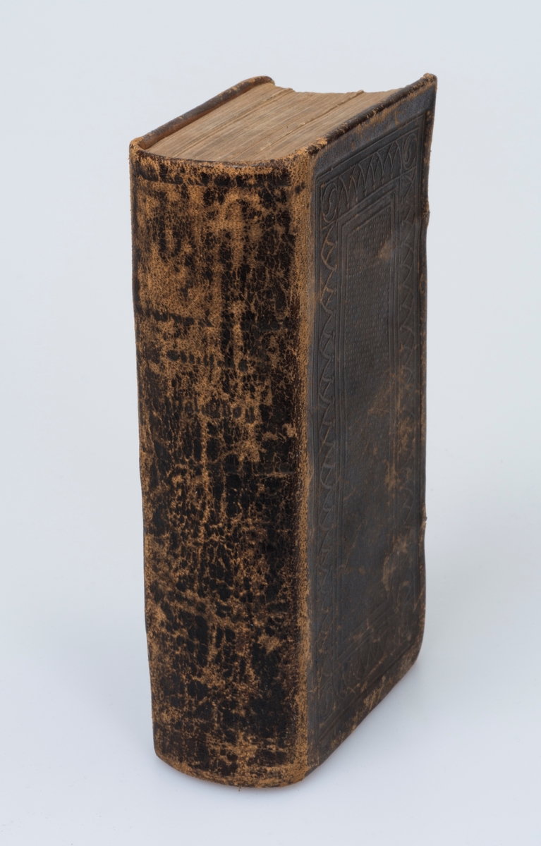 Christelig Psalmebog, en Samling af gamle opbyggelige Sange, til bruk ved huusandagt. Drammen, 1846.

Boka har to låser i skinn og metall.
