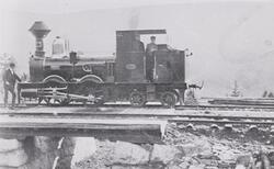 Smalsporet damplokomotiv type VI nr. 13 "Vesta" trolig på St