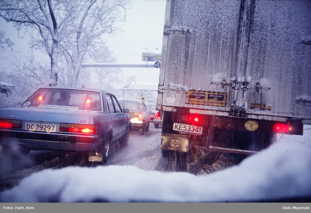 vei, biler, snø