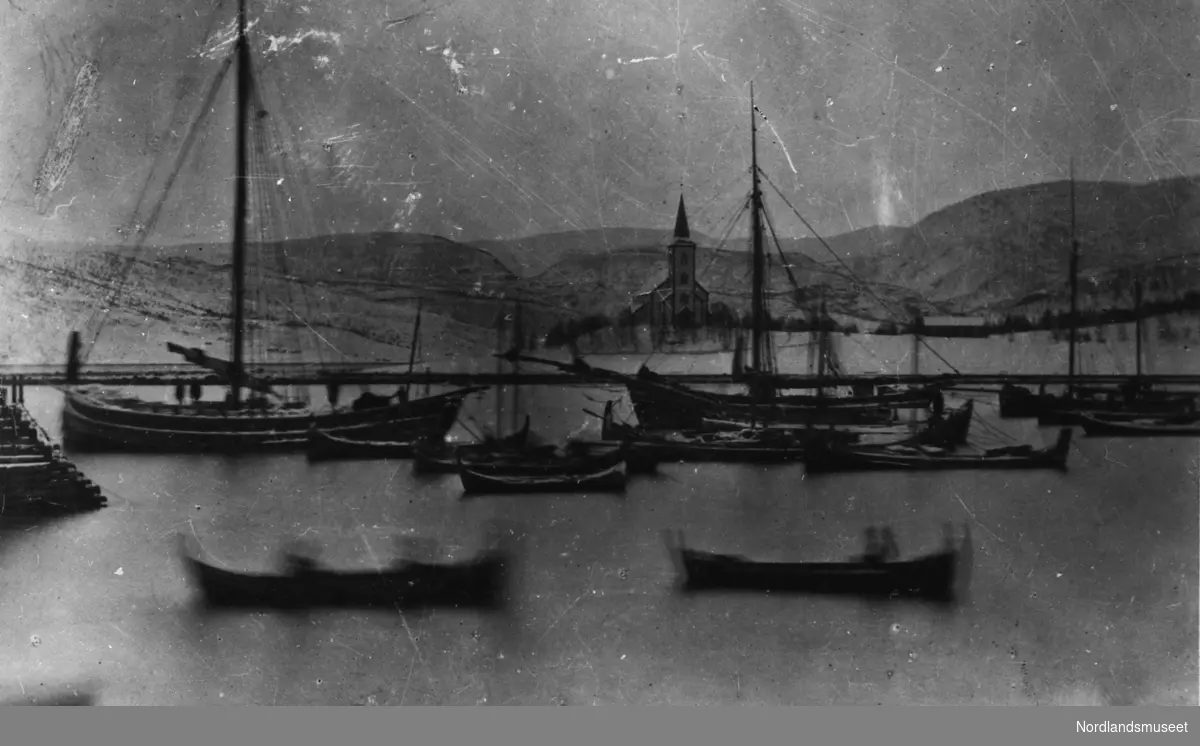 Røsvik havn med båter, 1910.