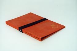 Postmuseet, gjenstander, mappe, etikettmappe med strikk