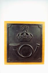 Postmuseet, gjenstander, skilt, postskilt, kvadratisk opplys