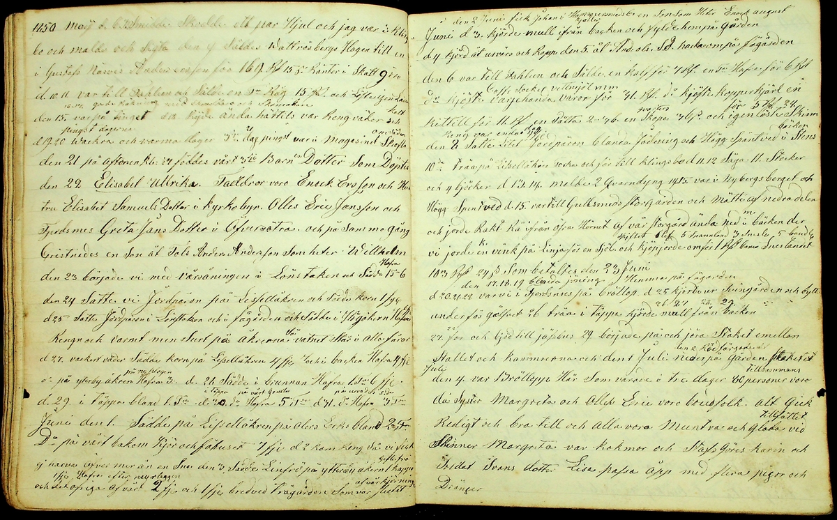 Dagbok åren 1841-1853 efter Hemmansägare Sigge Erik Jansson i Översätra, Stora Skedvi socken.