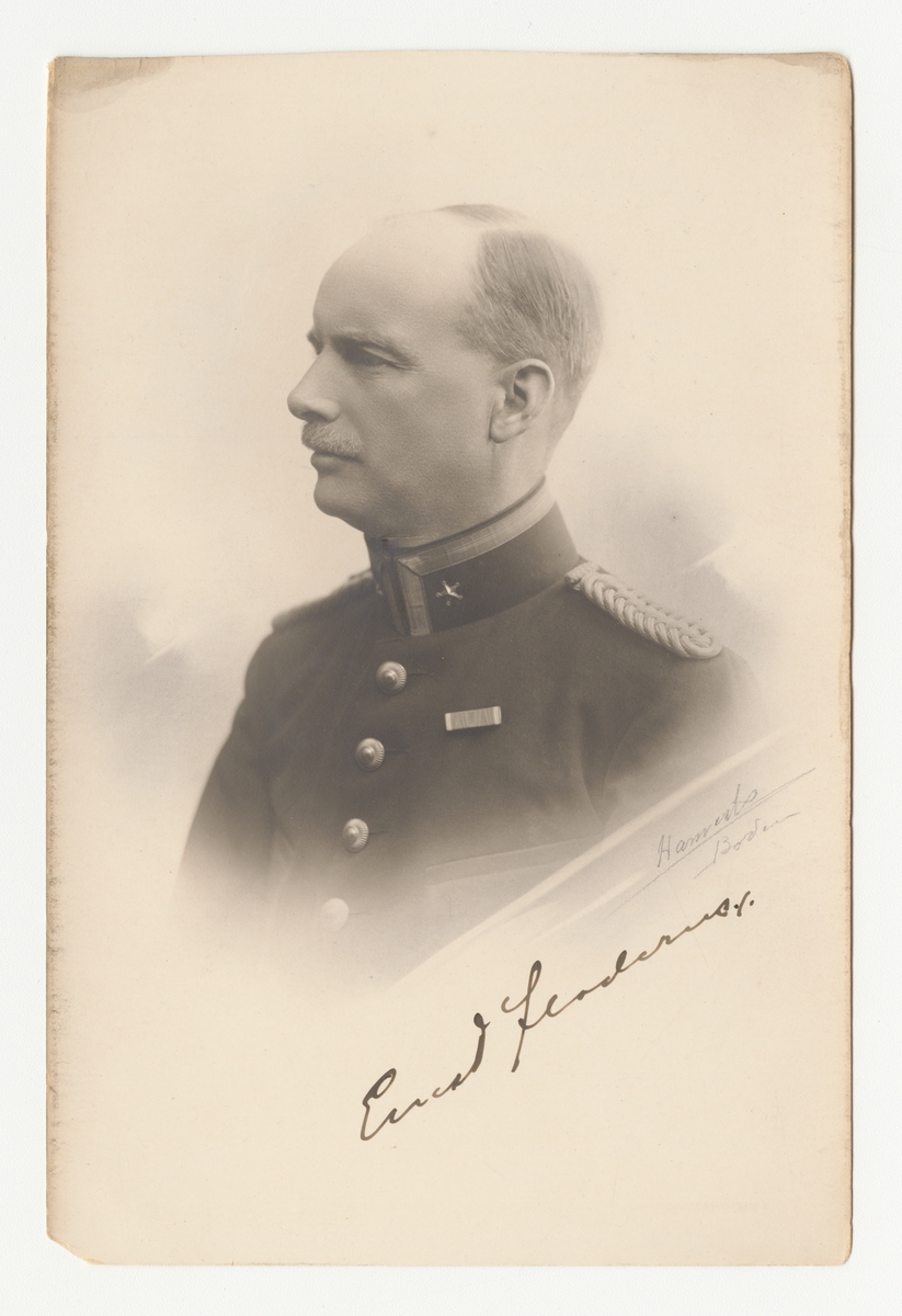 Porträtt av Ernst Floderus, major vid artilleriet.