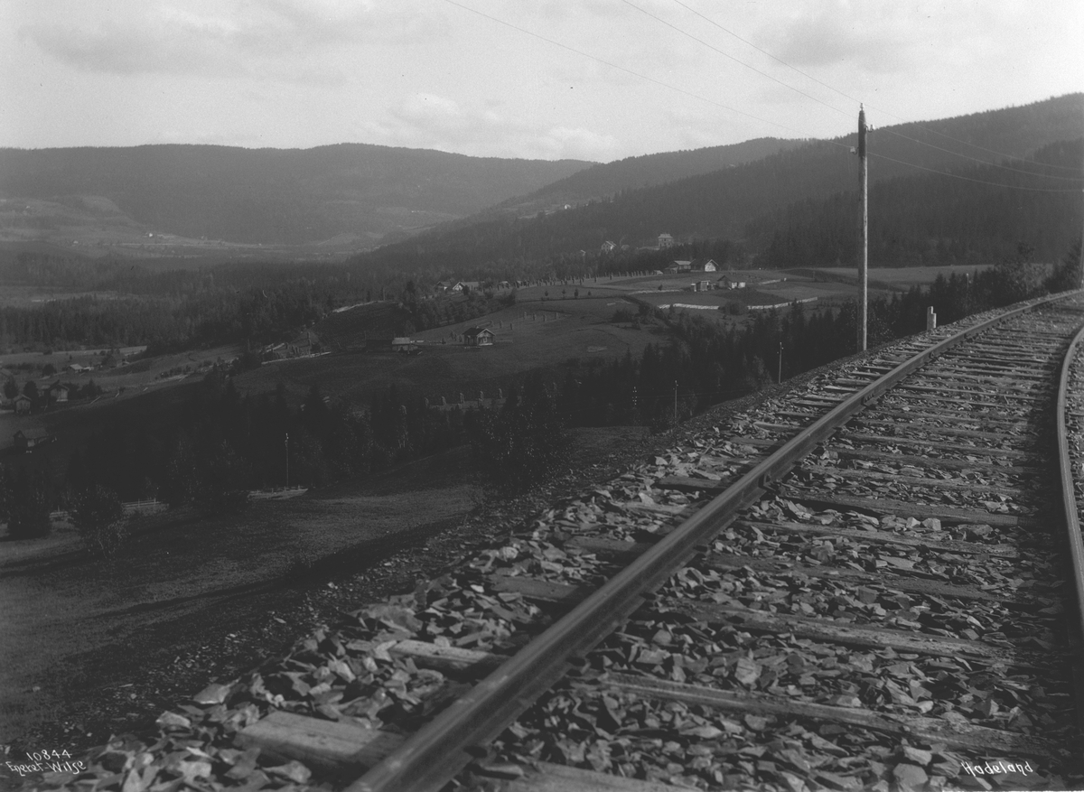 Bergensbanen i dalen ved Roa, 1910.