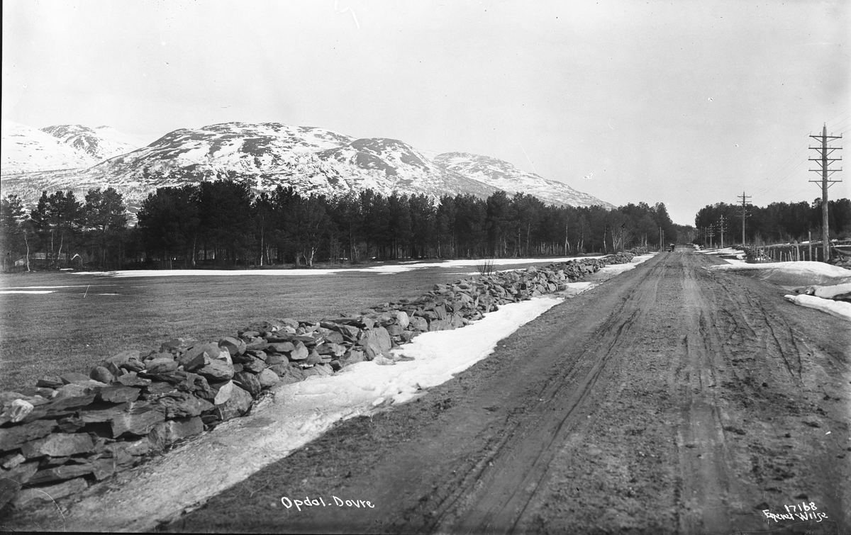 På Dovreveien nordover mot Oppdal, 1915.