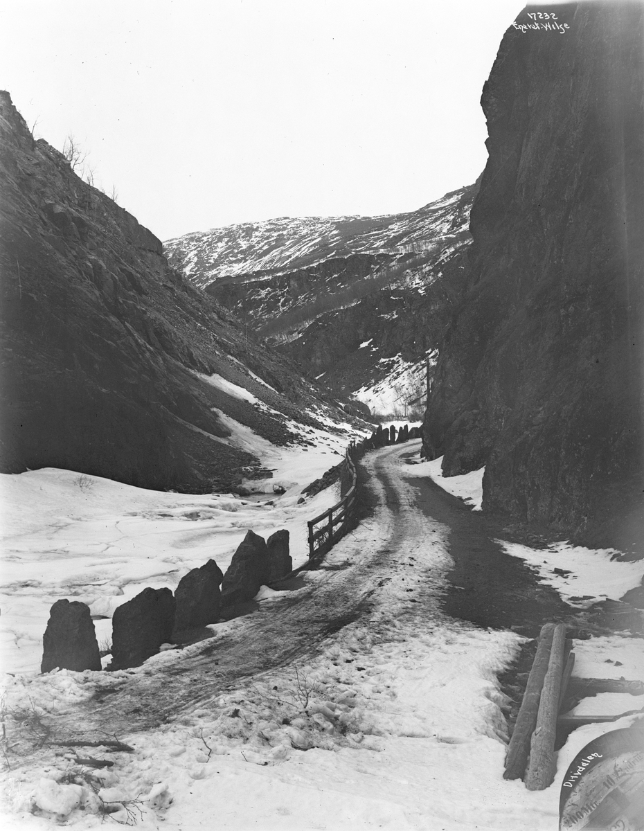 Veien nordover ved Vårstigen gjennom Drivdalen, Oppdal, Trøndelag, 1915.