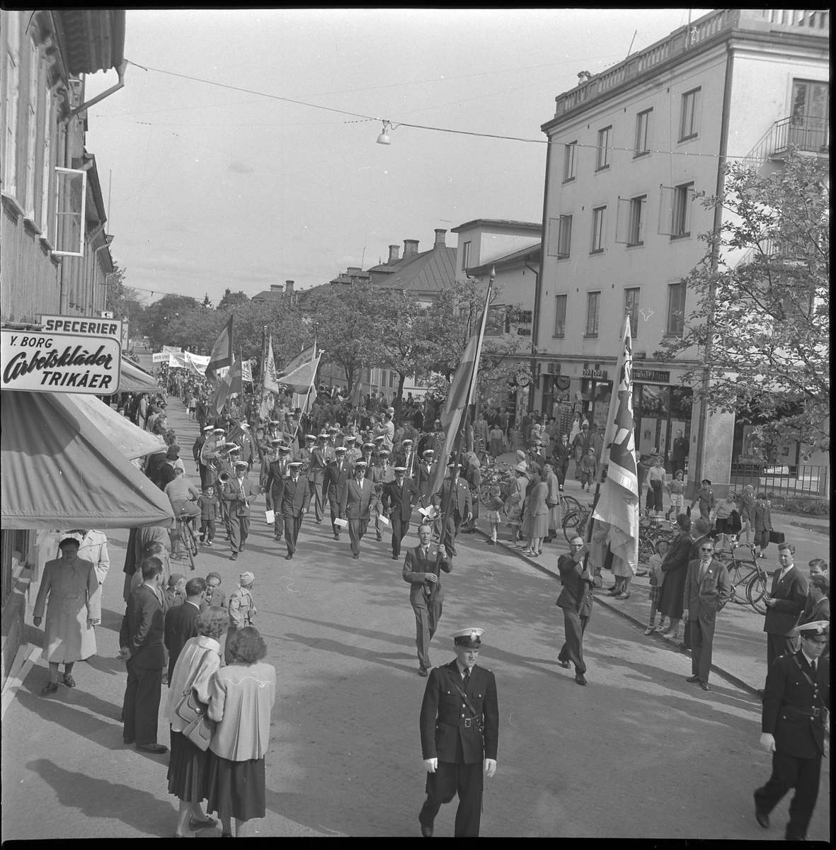 Demonstration på Kungsgatan, Folknykterhetens dag. Maj 1950