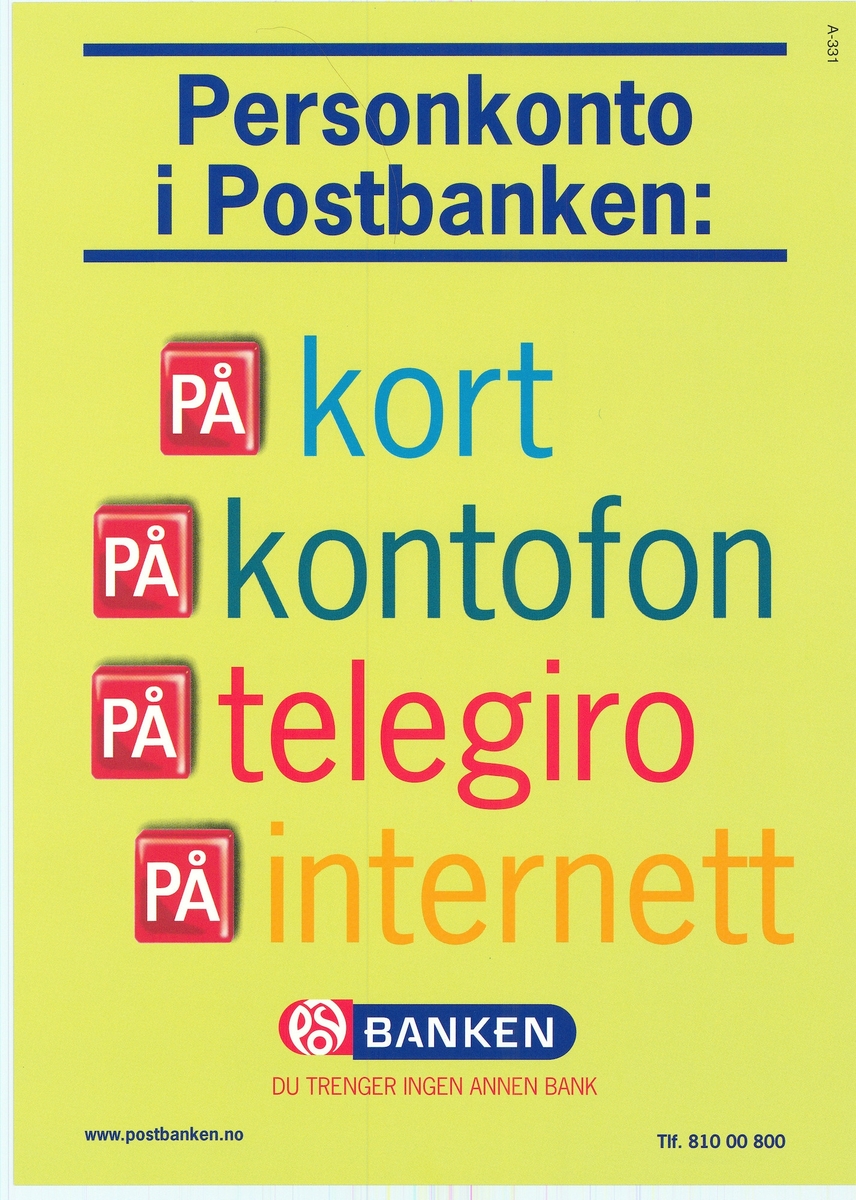 Tosidig plakat på grønn bunnfarge, motiv, tekst og logomerke. Tekst på bokmål og nynorsk.
